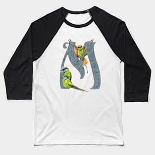 Avian Alphabet M - Green bee-eater Baseball T-Shirt